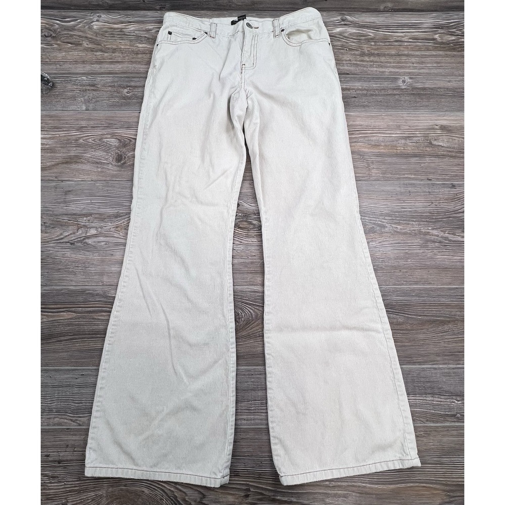 American Eagle Corduroy Wide‎ Leg Pants 8R Beige Cotton Casual Light Academia